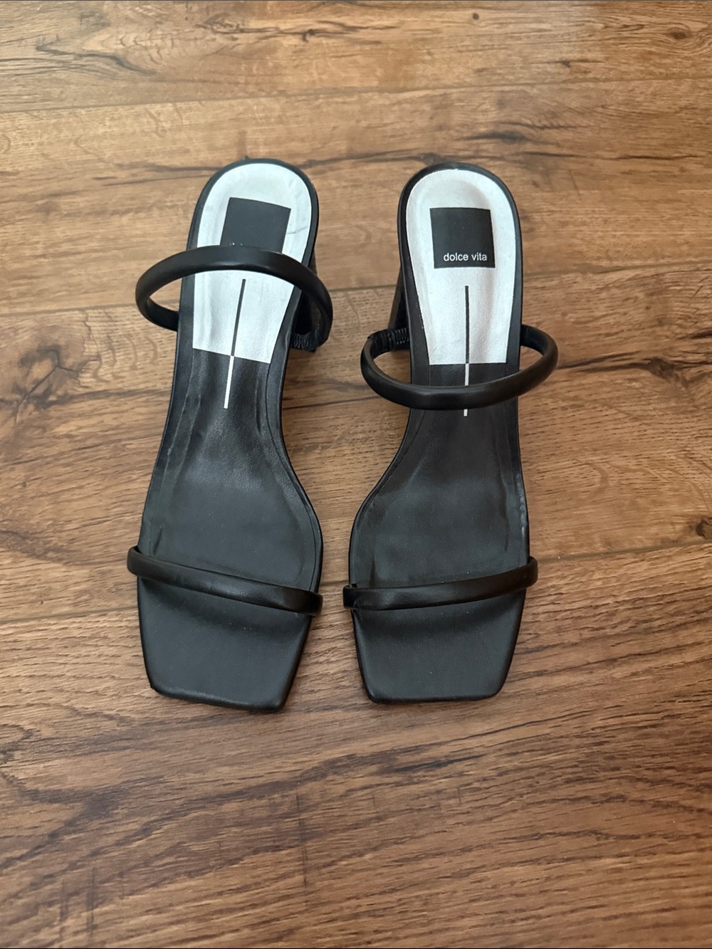 Dolce Vita Black Double-Strap Square-Toe heels size 9